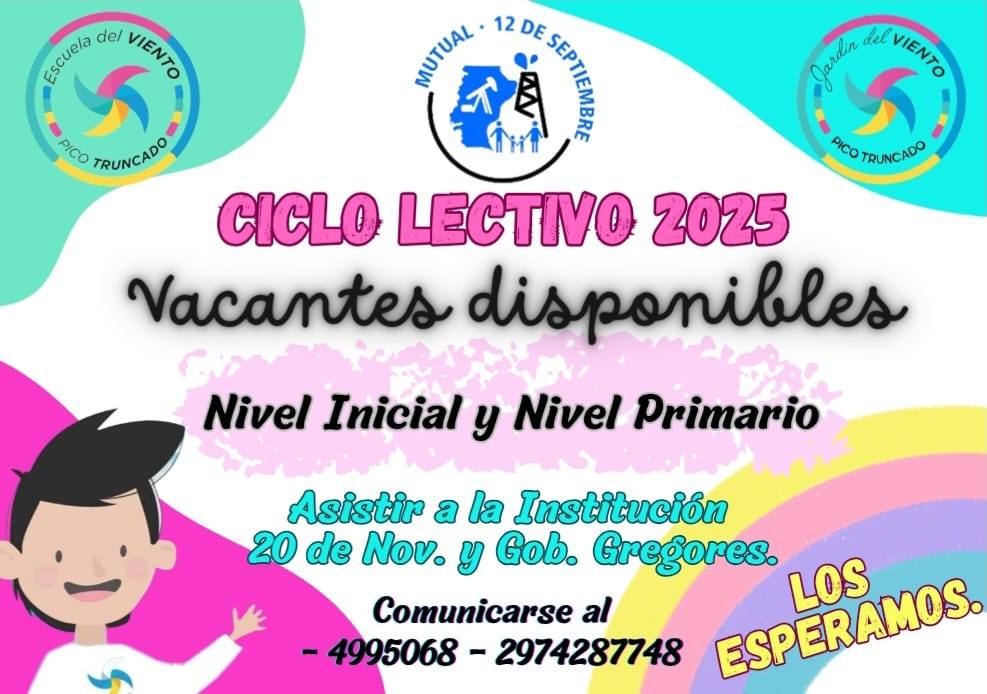 VACANTES DISPONIBLES CICLO LECTIVO 2025